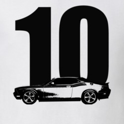 2010 Challenger Side View With Year White T Shirt