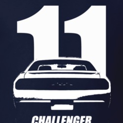 2011 Challenger Rear View With Year And Model Name Navy Blue T Shirt