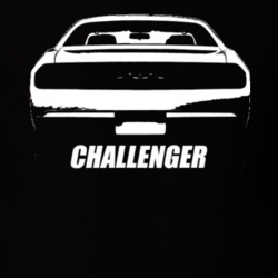 2011 Challenger Rear View With Model Name Black T Shirt