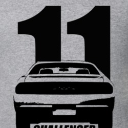2011 Challenger Rear View With Year And Model Name Heather Grey T Shir