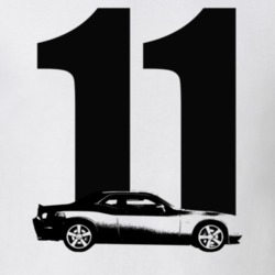 2011 Challenger Side View With Year White T Shirt