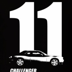 2011 Challenger Side View With Year And Model Name Black T Shirt