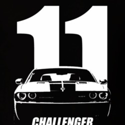 2011 Challenger Grill View With Year And Model Name Black T Shirt