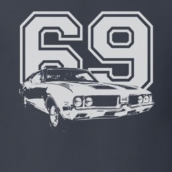 1969 442 Three Quarter View With Year Charcoal T Shirt