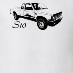 1986 S10 Side View With Model Light Color T Shirt
