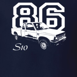 1986 S10 Side View With Year And Model Dark Color T Shirt
