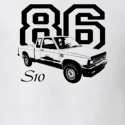 1986 S10 Side View With Year And Model Light Color T Shirt