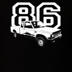 1986 S10 Side View With Year Dark Color T Shirt
