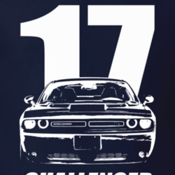 2017 Challenger Grill View With Year And Model Name Navy Blue T Shirt