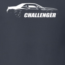 2017 Challenger Grill View With Model Name Charcoal Grey T Shirt