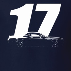 2017 Challenger Side View With Year Navy Blue T Shirt