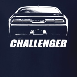 2017 Challenger Rear View With Model Name Navy Blue T Shirt