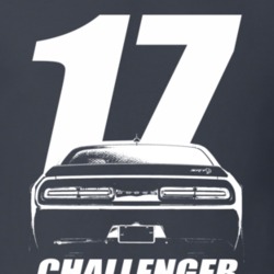 2017 Challenger Rear View With Year And Model Name Charcoal Grey T Shi