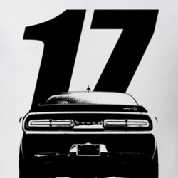 2017 Challenger Rear View With Year And Model Name White T Shirt