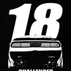2018 Challenger Rear View With Year And Model Name Black T Shirt