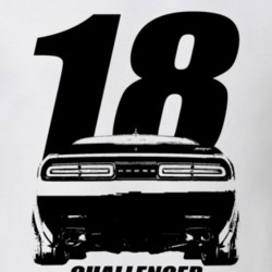 2018 Challenger Rear View With Year And Model Name White T Shirt