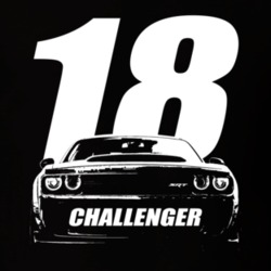 2018 Challenger Grill View With Year And Model Name Black T Shirt