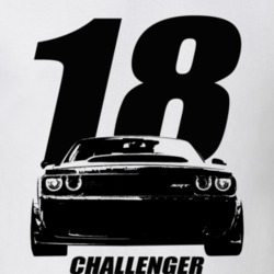 2018 Challenger Grill View With Year And Model Name White T Shirt