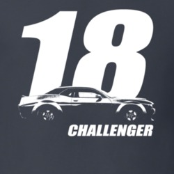 2018 Challenger Side View With Year And Model Name Charcoal Grey T Shi