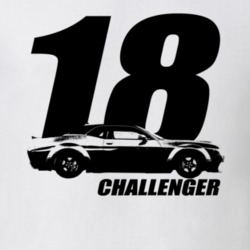 2018 Challenger Side View With Year And Model Name White T Shirt