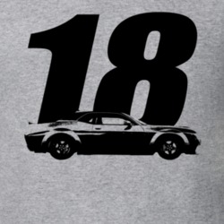 2018 Challenger Side View With Year Heather Grey T Shirt