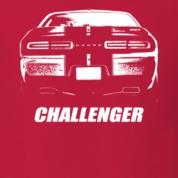 2016 Challenger Rear View With Model Name Red T Shirt