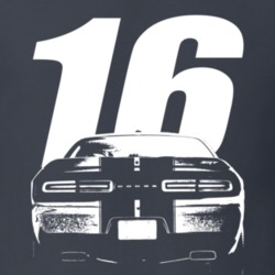 2016 Challenger Rear Ivew With Year Charcoal Grey T Shirt