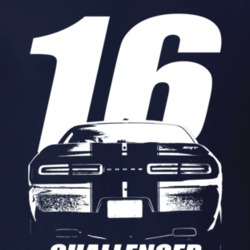 2016 Challenger Rear View With Year And Model Name Navy Blue T Shirt