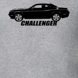 2016 Challenger Side View With Model Name Heather Grey T Shirt