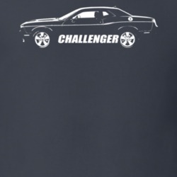 2016 Challenger Side View With Model Name Charcoal Grey T Shirt
