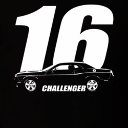 2016 Challenger Side View With Year And Model Name Black T Shirt