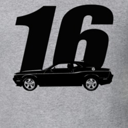 2016 Challenger Side View With Year Heather Grey T Shirt