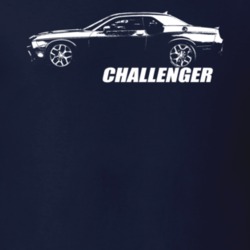 2015 Challenger Side View With Model Name Navy Blue T Shirt