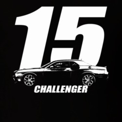 2015 Challenger Side View With Year And Model Name Black T Shirt