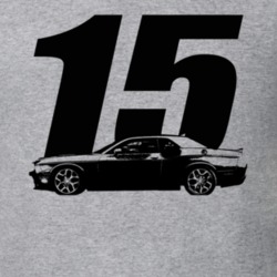 2015 Challenger Side View With Year Heather Grey T Shirt
