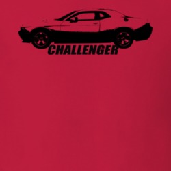 2014 Challenger Side View With Model Name Red T Shirt