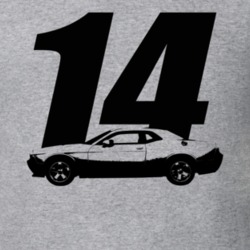 2014 Challenger Side View With Year Heather Grey T Shirt
