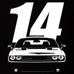 2014 Challenger Grill View With Year Black T Shirt