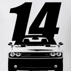 2014 Challenger Grill View With Year And Model Name White T Shirt