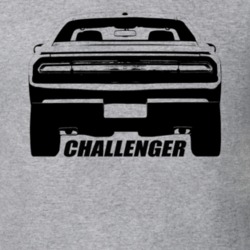 2014 Challenger Rear View With Model Name Heather Grey T Shirt
