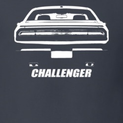2014 Challenger Rear View With Model Name Charcoal Grey T Shirt