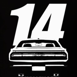 2014 Challenger Rear View With Year And Model Name Black T Shirt
