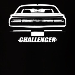 2013 Challenger Rear View With Model Name Black T Shirt