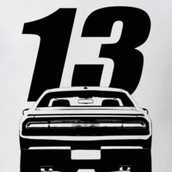 2013 Challenger Rear View With Year White T Shirt