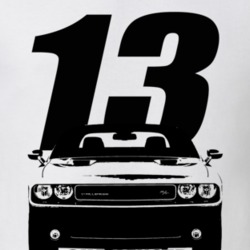 2013 Challenger Grill View With Year And Model Name White T Shirt