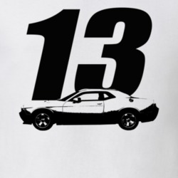 2013 Challenger Side View With Year White T Shirt