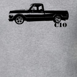1972 C10 Pickup Truck With Model Name Side View Heather Grey T Shirt