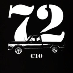 1972 C10 Pickup Truck Side View With Year And Model Name Black T Shirt