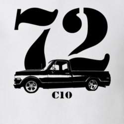 1972 C10 Pickup Truck Side View With Year And Model Name White T Shirt