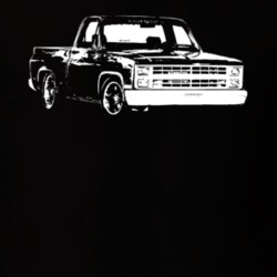 1984 C10 K10 Pickup Truck Side View Black T Shirt